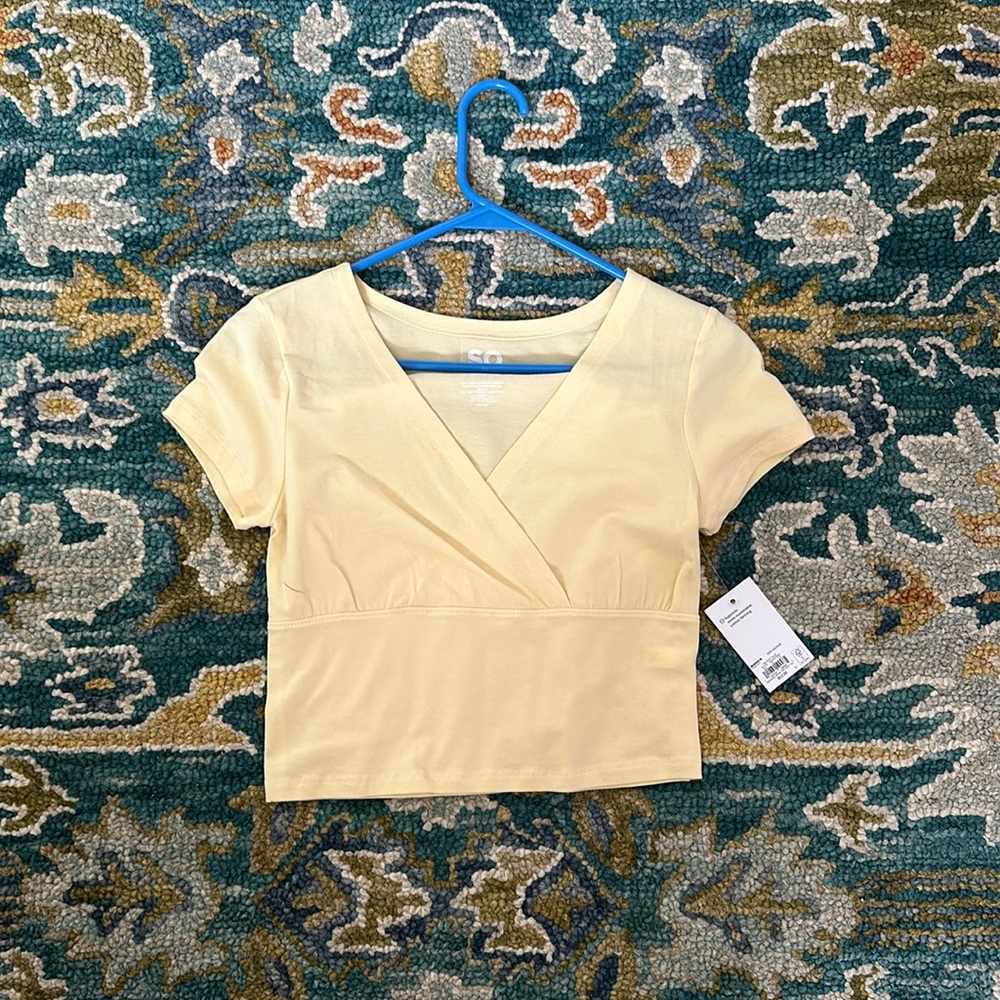Yellow crop top, SO brand size medium